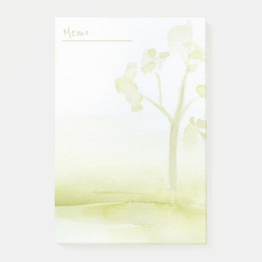 Grüne Wasserfarben Post-it Klebezettel (Vorderseite)