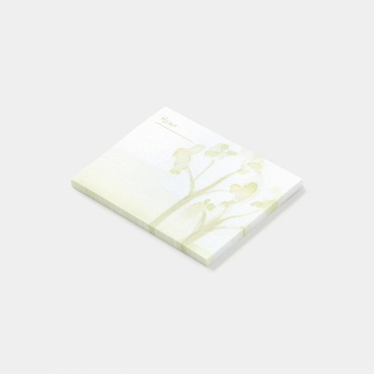 Grüne Wasserfarben Post-it Klebezettel (angewinkelt)