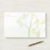 Grüne Wasserfarben Post-it Klebezettel (Auf Schreibtisch)