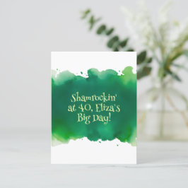 grüne Wasserfarben-Waschung St. Patrick´s Day Gebu Postkarte