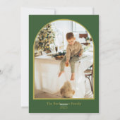 Grüne Wasserfarben-Weihnachtskarte Feiertagskarte (Rückseite)