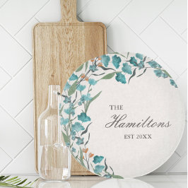 Grüne Wasserfarben-Wildblume Schneidebrett