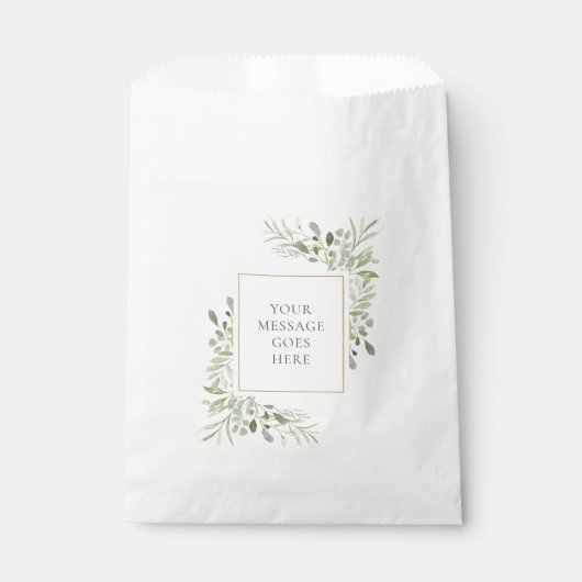 Grüne Wasserfarbenfolie Personalisiert Geschenktütchen (Vorderseite)