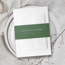 Grüne Wasserfarbenhochzeit Einladungsbanderole