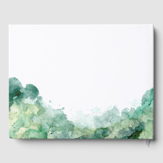 Grüne Wasserfarbenhochzeit Gästebuch (Rückseite)