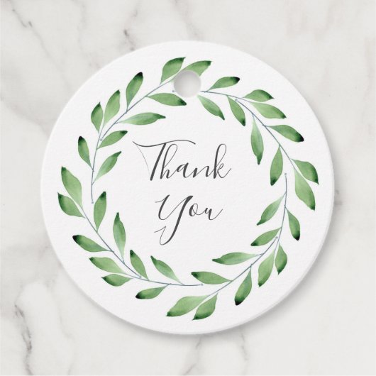 Grüne Wasserfarbenleder Kranz Geschenkanhänger (Vorderseite)