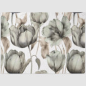 Grüne Wasserfarbenpeere Blumendecoupage Seidenpapier (Vorderseite)