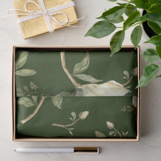 Grüne Wasserfarbenpeere Blumendecoupage Seidenpapier (Geschenk)