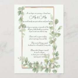 Grüne Wasserfarbenpräsenz - Beratung und Wünsche Hinweiskarte