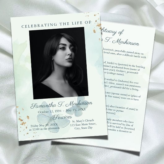 Grüne Wasserfarbenschmetterlingsbeerdigung Programm