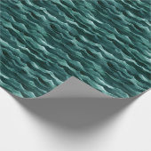Grüne Wasserfarbenwellen Geschenkpapier (Ecke)