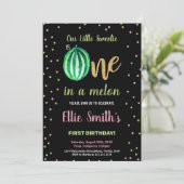 Grüne Wassermelone Geburtstagseinladungen Einladung (Stehend Vorderseite)