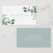 Grüne Wasserpfeife Eukalyptus Blätter Elegante Telefonnummerkarte (Vorne/Hinten)