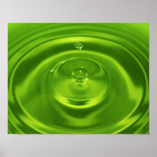 GRÜNE WASSERRÖHRE DROPS LIQUIDEN RÜCKGRUND WALLP POSTER (Vorne)