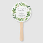 Grüne Wassertage Hochzeitsfeier Fächer (Vorderseite)