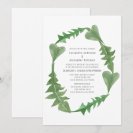 Grüne Watercolor Foliage Wedding Einladung