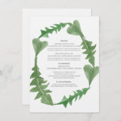 Grüne Watercolor Foliage Wedding Info Card Begleitkarte (Vorne/Hinten)