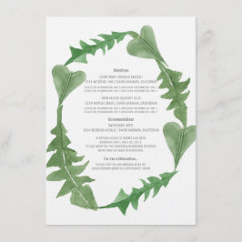 Grüne Watercolor Foliage Wedding Info Card Begleitkarte