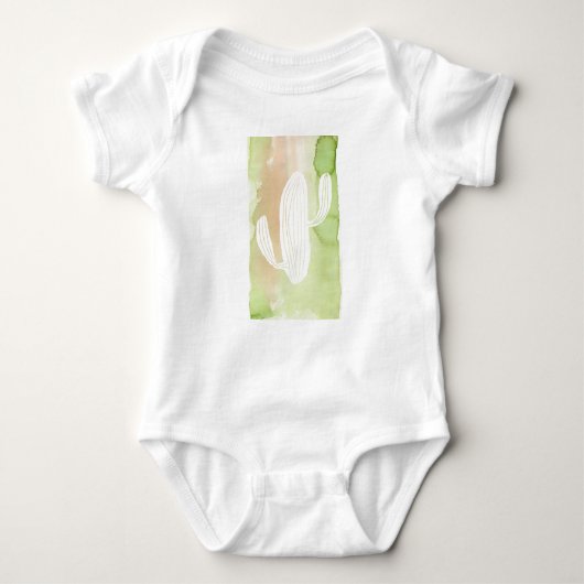 Grüne Watercolor-Kaktus-Silhouette Baby Strampler (Vorderseite)