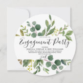 Grüne Watercolor-Leaf-Frühjahrspartei Einladung (Vorderseite)