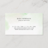 Grüne Watercolor Wash Minimal-Logo-Visitenkarte Visitenkarte (Rückseite)