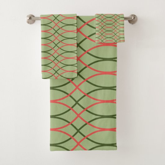Grüne Waves Badhandtuch Set (Insitu)