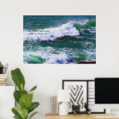 Grüne Waves Druck mit Scripting Verse Poster (Heimbüro)