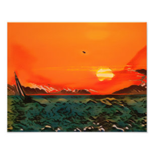 Grüne Waves Fotodruck