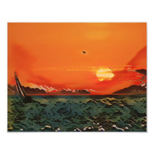 Grüne Waves Fotodruck (Vorne)