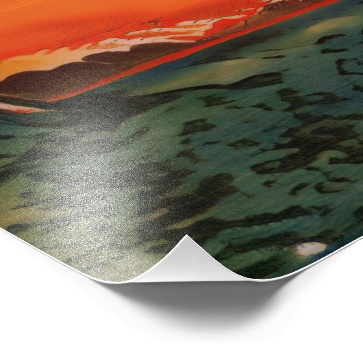 Grüne Waves Fotodruck (Ecke)