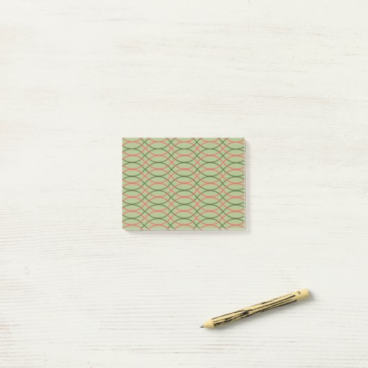 Grüne Waves Post-it Klebezettel (Auf Schreibtisch)