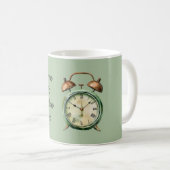 Grüne Weckzeit Alarmuhr Kaffeetasse (VorderseiteRechts)