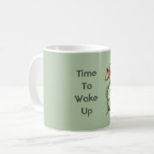 Grüne Weckzeit Alarmuhr Kaffeetasse (Vorderseite Links)