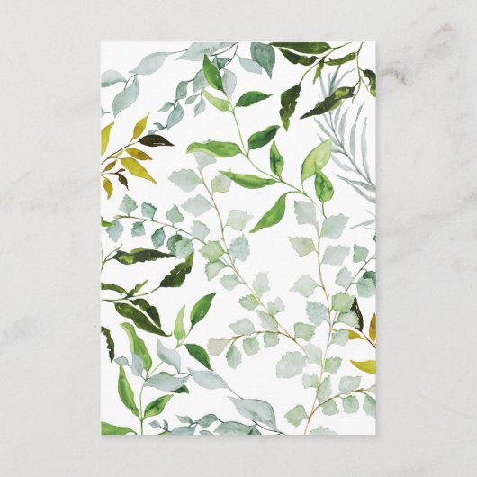 Grüne Wedding Details QR Begleitkarte (Rückseite)