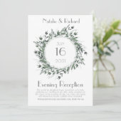 Grüne Wedding Invite, Abend Empfang Einladung (Stehend Vorderseite)