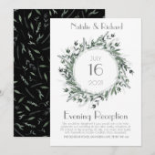 Grüne Wedding Invite, Abend Empfang Einladung (Vorne/Hinten)