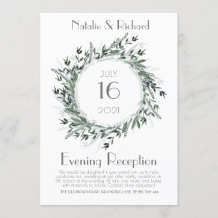 Grüne Wedding Invite, Abend Empfang Einladung