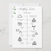 Grüne Wedding Timeline Programm & Willkommen (Vorderseite)