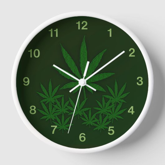 Grüne Weed Green Numbers Uhr (Vorderseite)