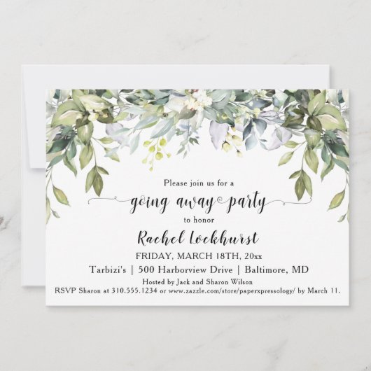 Grüne weg Abgeschiedenheit Abschied vom Farewell P Einladung (Vorderseite)