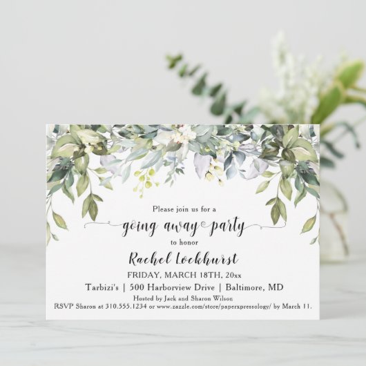 Grüne weg Abgeschiedenheit Abschied vom Farewell P Einladung (Stehend Vorderseite)