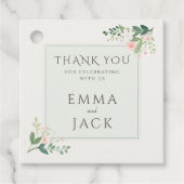 Grüne, weich, rosa, hellgrüne Namen Geschenkanhänger (Vorderseite)