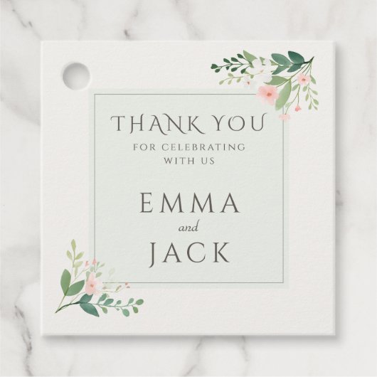 Grüne, weich, rosa, hellgrüne Namen Geschenkanhänger (Vorderseite)