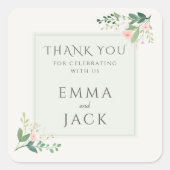 Grüne, weich, rosa, hellgrüne Namen Quadratischer Aufkleber (Vorderseite)