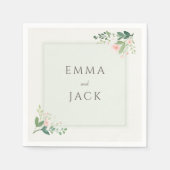 Grüne, weich, rosa, hellgrüne Namen Serviette (Vorderseite)