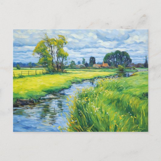 Grüne Weiden entlang der Havel Postkarte (Vorderseite)