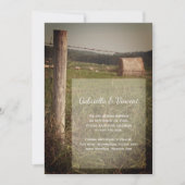 Grüne Weiden Land Hochzeit retten Datum Einladung (Vorderseite)