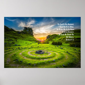 "Grüne Weiden" Psalm 23:1-2 Anointed Prophetic Poster