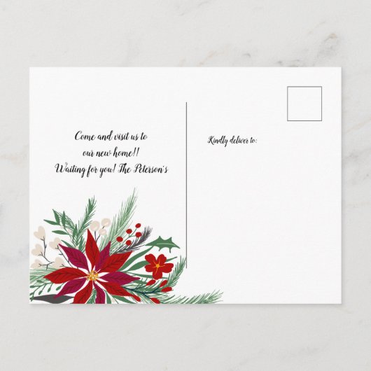 Grüne Weihnachten bewegte Lichter mistletoe sich Ankündigungspostkarte (Rückseite)