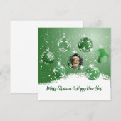 Grüne Weihnachten Einladung (Vorne/Hinten)